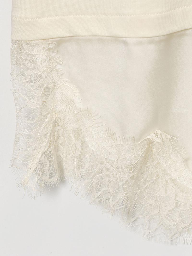 Women's Lace Patchwork Dress, Oversized Fit, Asymmetric Lace Hem, Half Sleeve, Casual Street Style, Spring & Fall Fashion