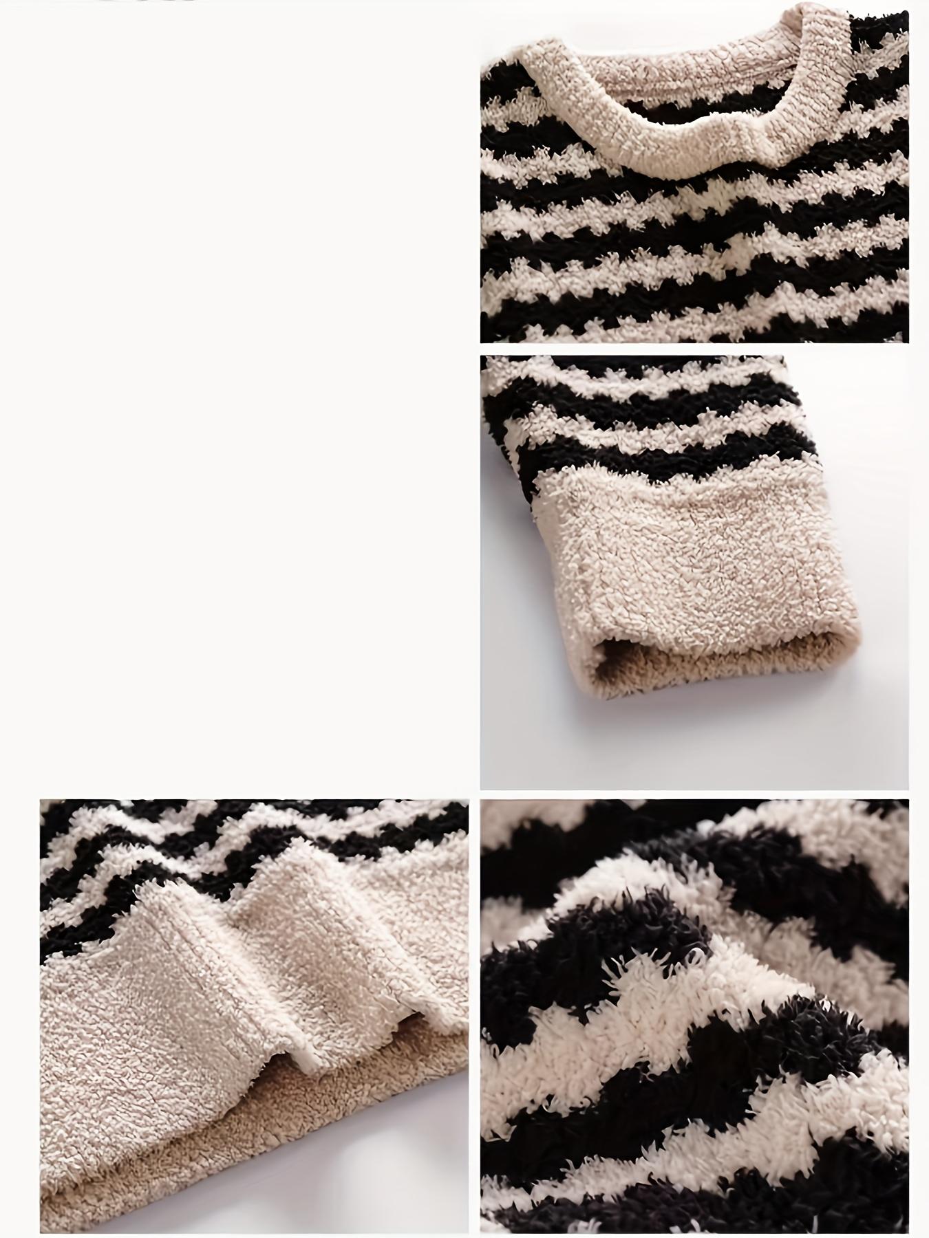 【COZY Soft Plush Feel】Women's Soft Coral Fleece Pajama Set, Thick Warm Sleepwear for Fall & Winter, Casual Loose-Fit Home Wear, Cozy Loungewear for Ladies