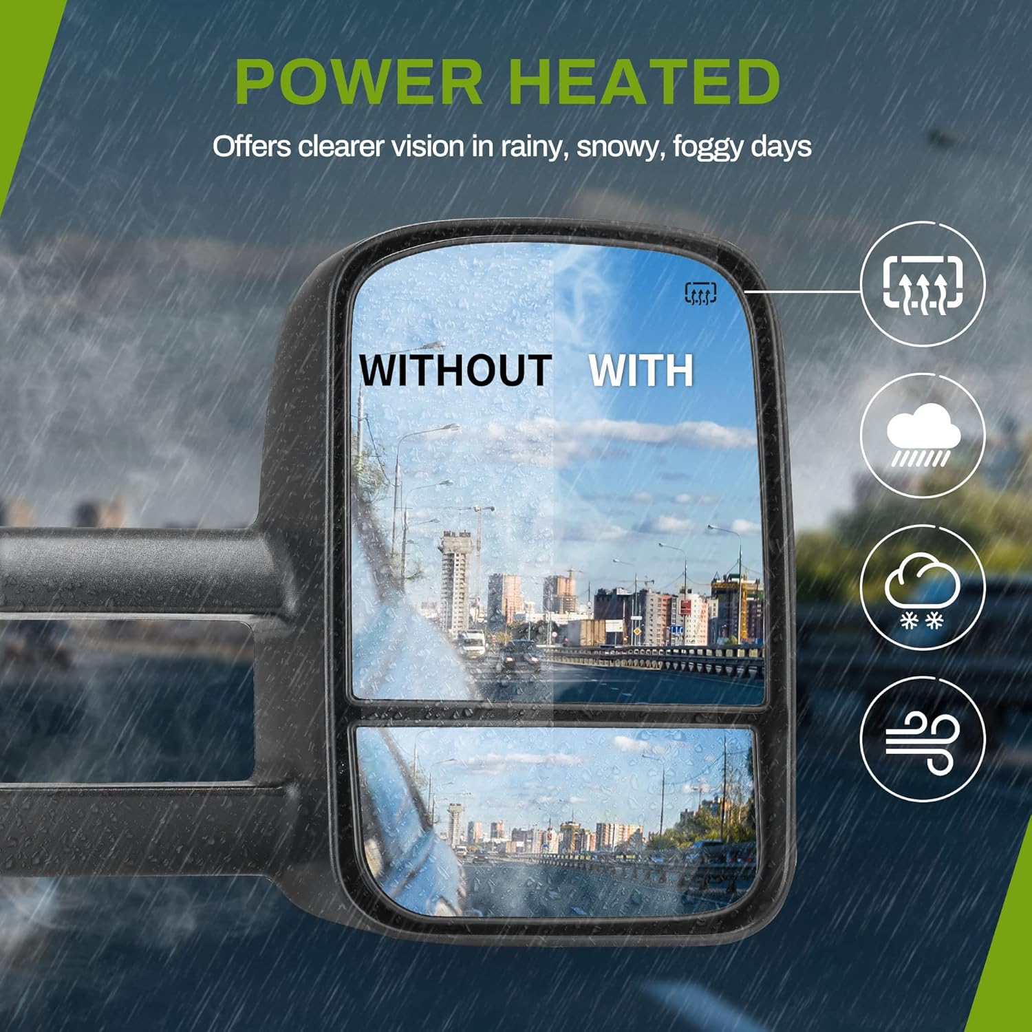 OEDRO Extendable Tow Mirrors Compatible with 2003-2006 Chevy Silverado Tahoe GMC Sierra Extendable Tow Mirrors, Arrow Signal Light Powered Heated OEDRO Extendable Tow Mirrors Compatible with 2003-2006 Chevy Silverado Tahoe GMC Sierra Extendable Tow Mirrors, Arrow Signal Light Powered Heated