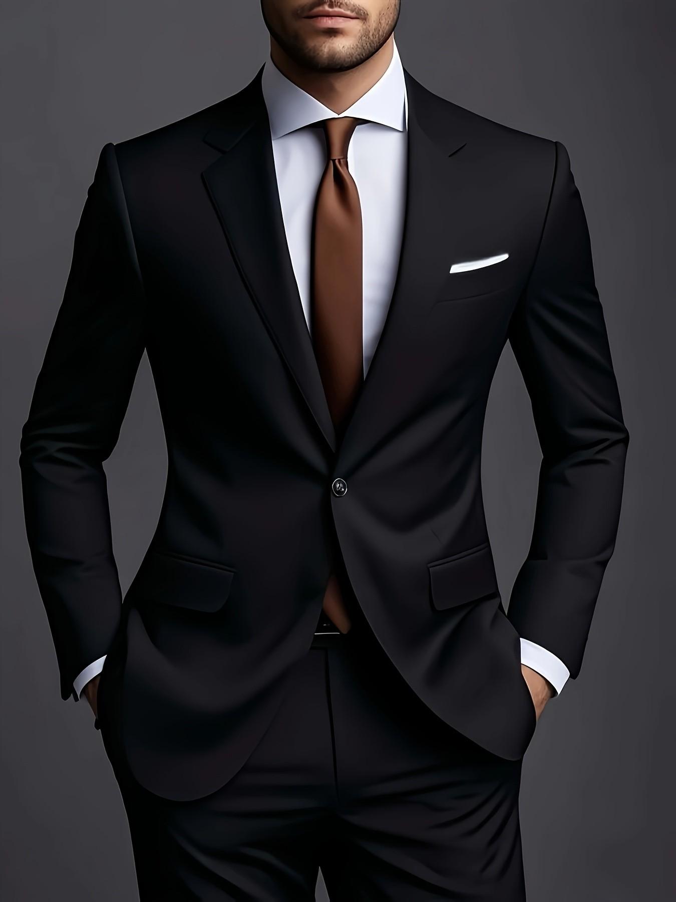 Men's Single Breasted Blazer, Lightweight Formal Outerwear, Elegant Design, Perfect for Business & Casual Occasions, Comfortable Fit