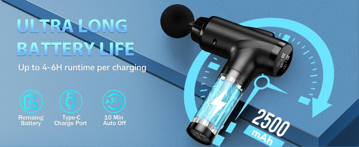 Handheld Muscle Massager Deep Tissue M68-7,Pain Relief with 9 Attachments&30 Speed,Massage Device for Knee,Foot,Neck,Back, Perfect Gift