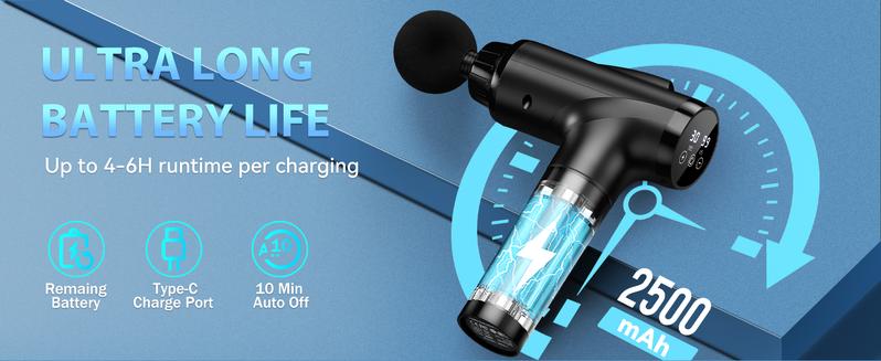 Handheld Muscle Massager Deep Tissue M68-7,Pain Relief with 9 Attachments&30 Speed,Massage Device for Knee,Foot,Neck,Back, Perfect Gift