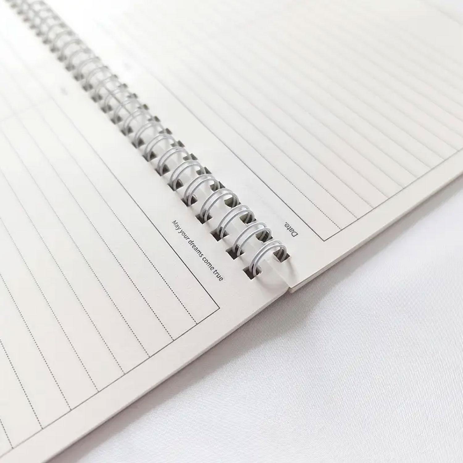 1 spiral notebook, PVC soft cover coil notebook - horizontal layout with separate sections and columns, B5 size, suitable for study notes, work records, mind mapping, for students and office workers, Spiral Bound Notebook
