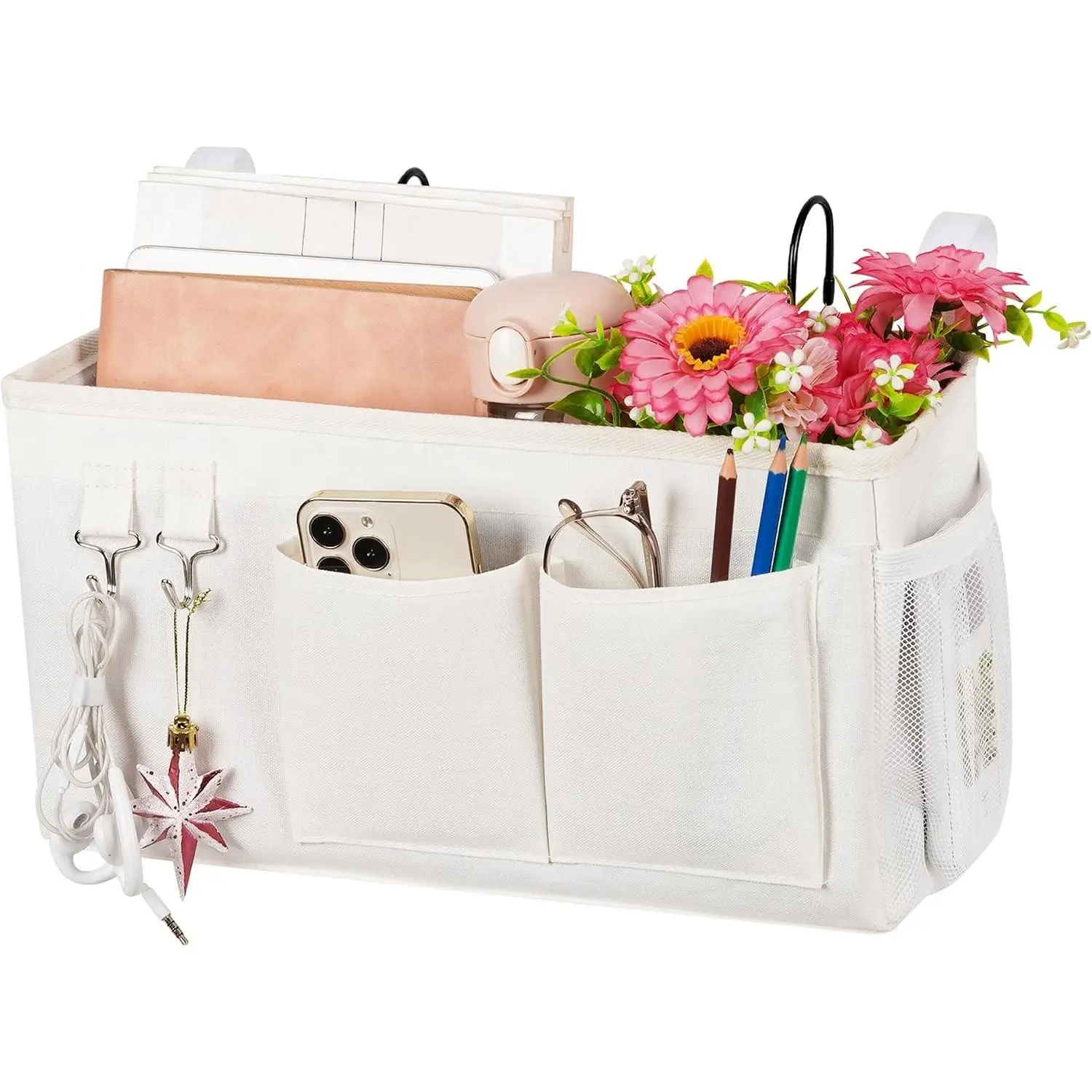 Bedside Caddy, Bedside Storage Bag Hanging Organizer for Bunk Bed