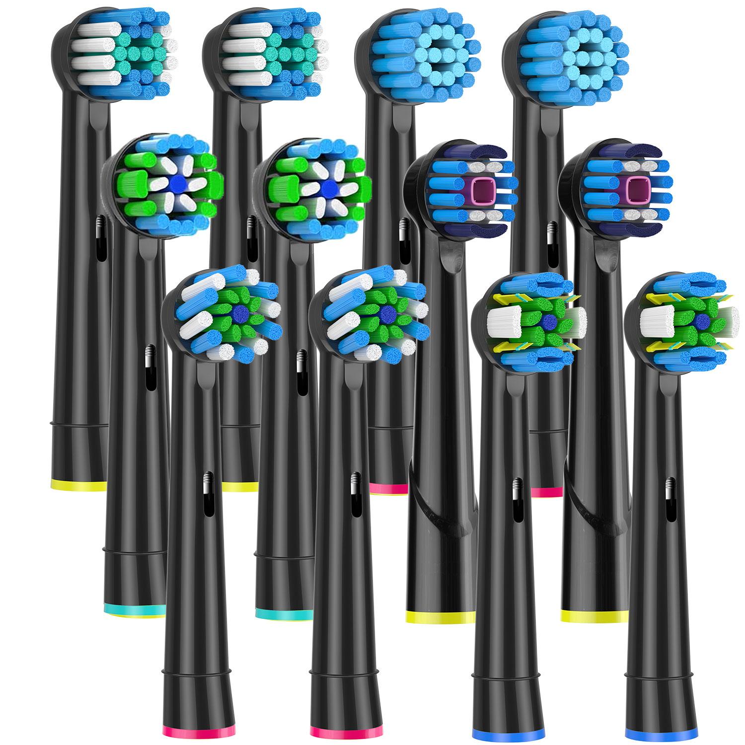 12Pack Toothbrush Replacement Heads Refill for Braun Oral-B Electric Toothbrushes, Compatible with Pro Series Models, Durable & Effective Cleaning, Replaceable Brush Heads