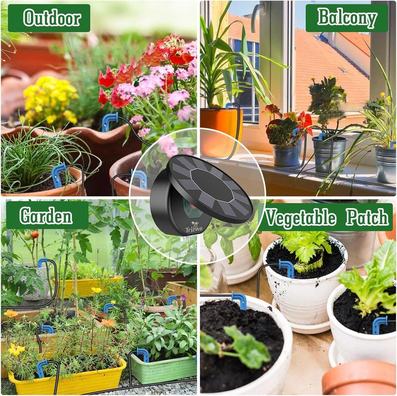 Solar Drip Irrigation System for Garden,2025 Latest Irrigation System for Potted Plants,Supported Automatic Watering System for The Balcony, The Plant Bed and The Green House