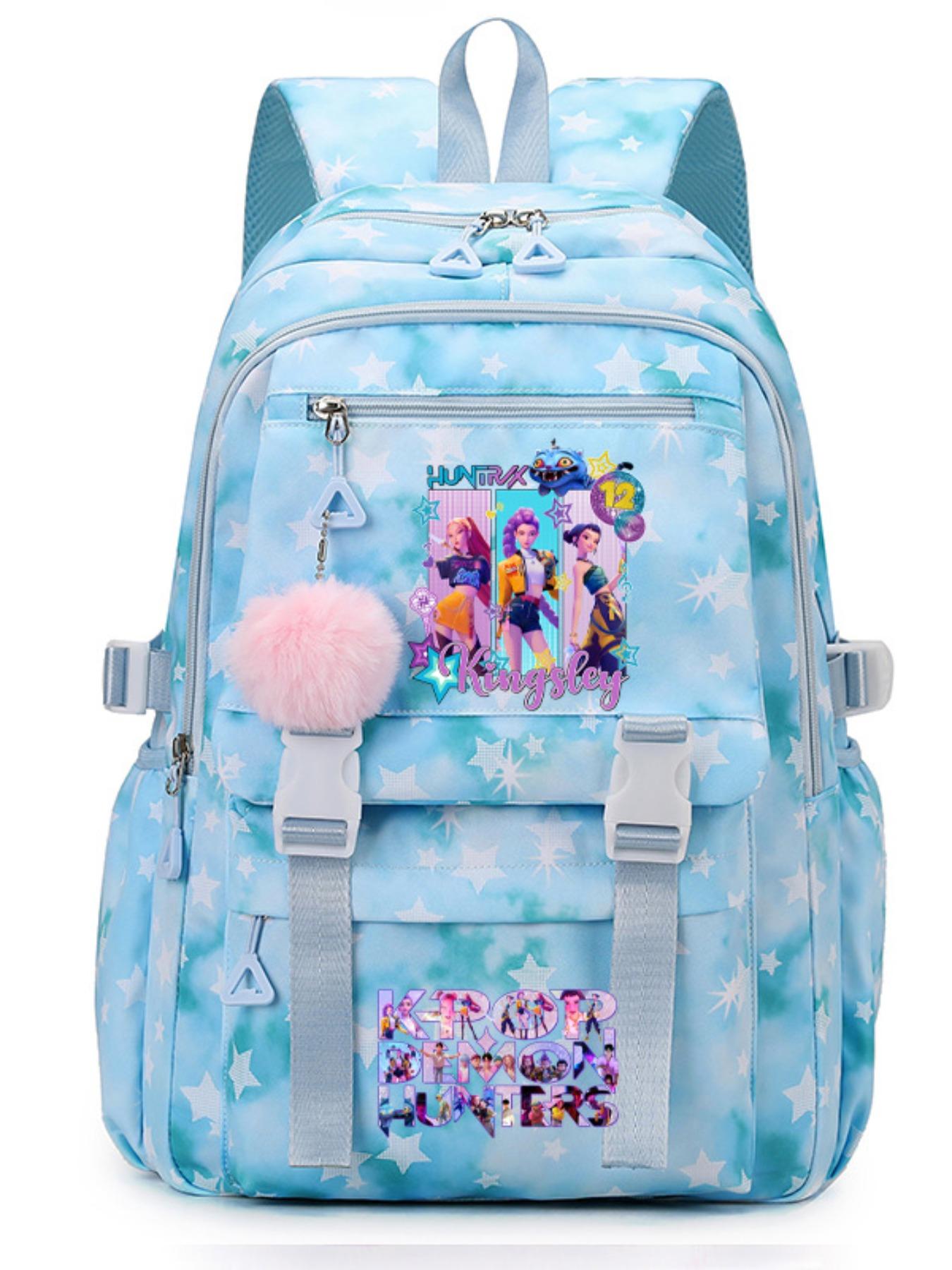Korean Style Star Pattern Backpack, Large Capacity School Bag for Students, Spinal Protection, Lightweight, Suitable for All Seasons, Cute Backpack