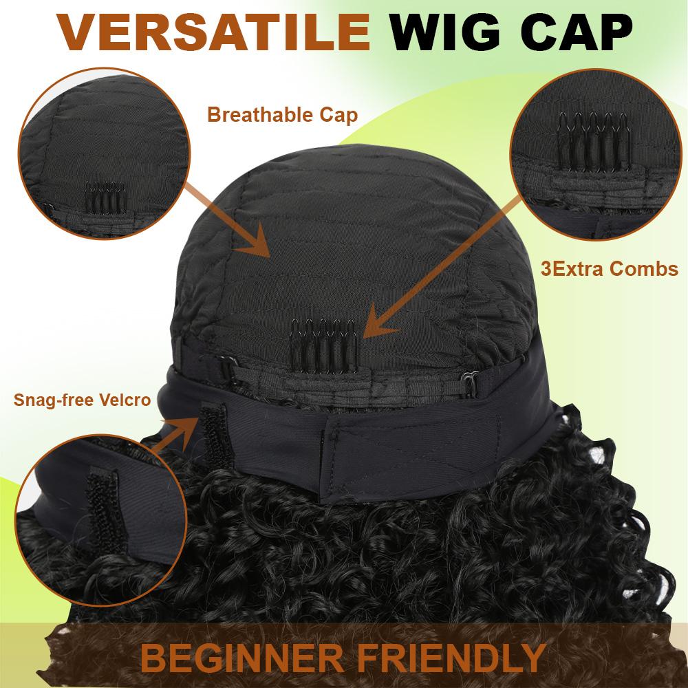 AuvzyHair 14inch HeadBand Wig Kinky Curly Wig For Women, Deep Wave Headband Wig Glueless Half Wigs Synthetic Hair Curly Headband Wig Ponytail Easy To Wear AuvzyHair 14inch HeadBand Wig Kinky Curly Wig For Women, Deep Wave Headband Wig Glueless Half Wigs Synthetic Hair Curly Headband Wig Ponytail Easy To Wear