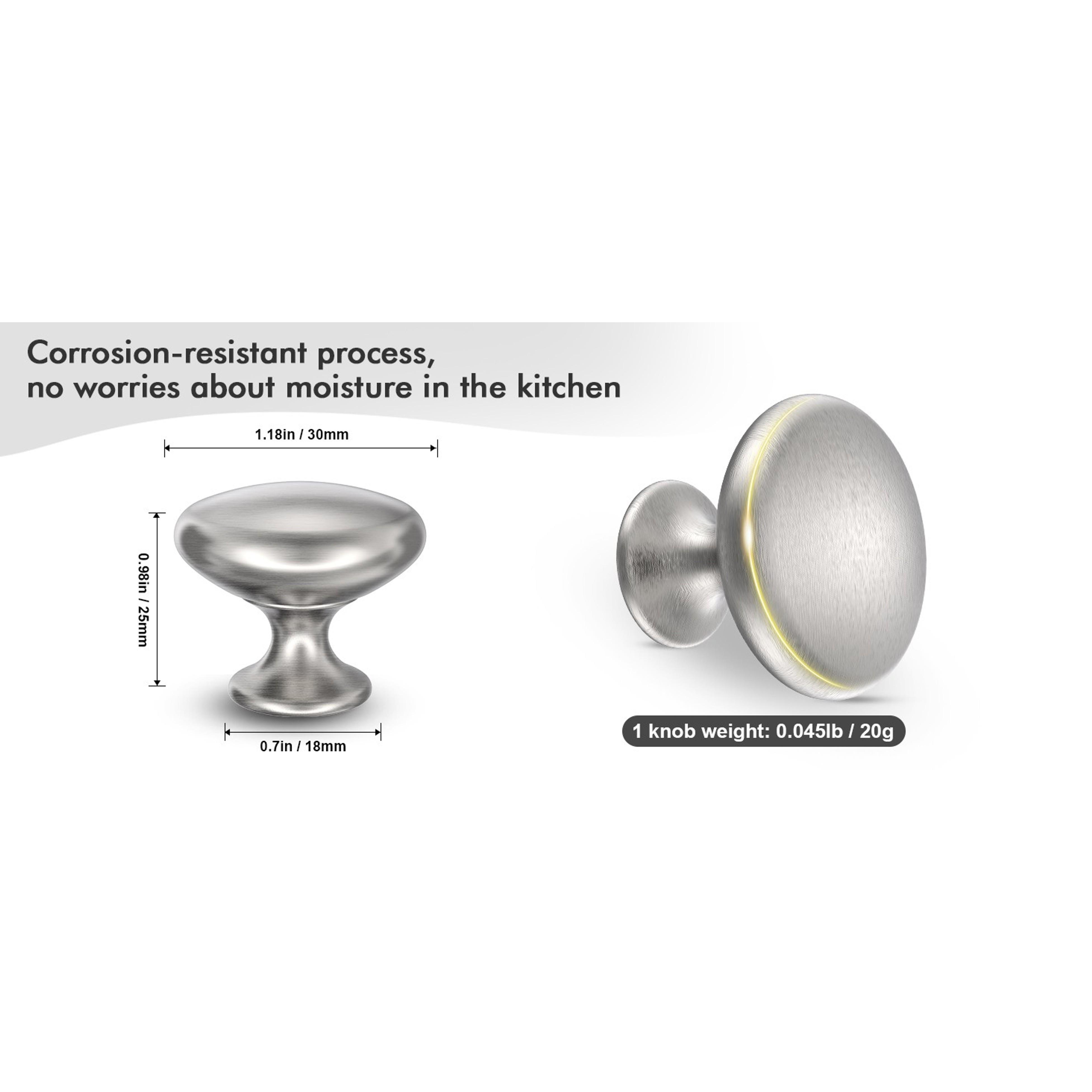 Brushed Nickel Cabinet Knobs 30 Pack, Solid Silver Drawer Knobs with Screws for Dresser Cabinet Cupboard - Modern Hardware for Kitchen Bedroom BathroomGift