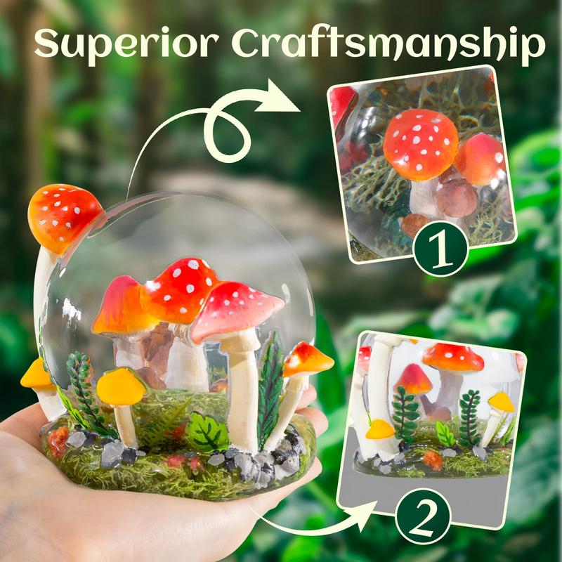 Crystal Ball Resin Molds, Crystal Orb Decorative Statue Silicone Molds with Mushroom Stand and Bird Figurine,3D Sphere Epoxy Resin Molds for DIY Tabletop Decor, Housewarming Gifts - LET’S Resin