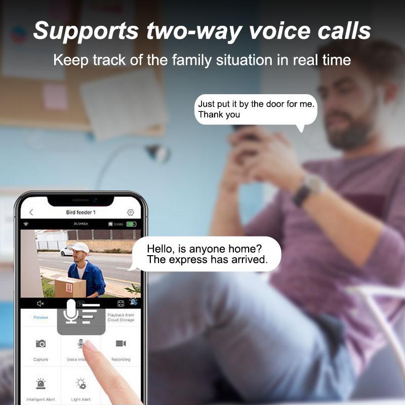 Wireless WiFi Security Camera, Battery Powered, 4000mah Capacity, Long Standby, Night Vision, Motion Detection, Home Monitoring for Seniors and Kids