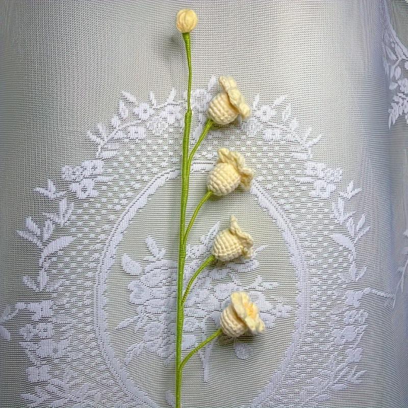 Handcrafted Crochet Flower Bouquet Set - Artificial Lilies, Carnations, Tulips & Forget-Me-Nots - Fabric Floral Arrangement for Christmas, Graduation, & All Seasons Decor - Tabletop Display