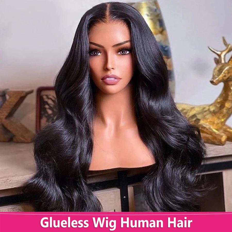 Bling Hair Body Wave 6x4 Glueless PrePlucked Remy Hair Wigs Ready To Wear Transparent Pre Cut 5x5 Lace Closure Wig For Black Women