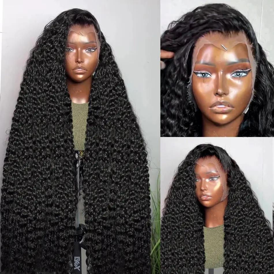 200 Density 13x6 Deep Wave Frontal Wig Transparent 36Inch 