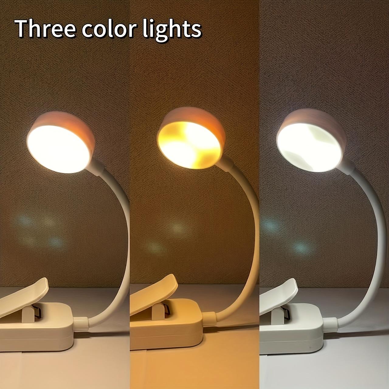 Adjustable reading light, 3 color modes - suitable for night reading, USB rechargeable, LED light is soft, protects the eyes, suitable for home/office, portable reading light, adjustable brightness