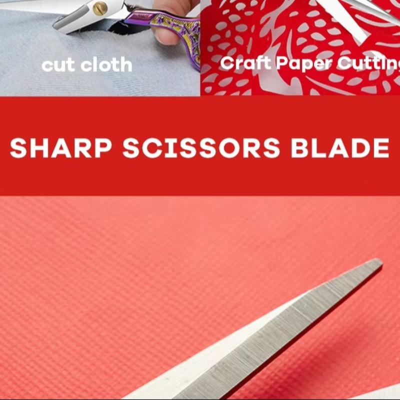 Vintage Engraved Stainless Steel Scissors, Sharp Point Eyebrow Trimmer, Handmade Paper Cutter, Home Office Use, Durable & Precise