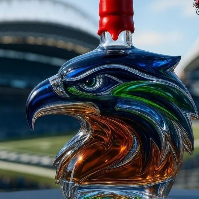 Hand-Painted Seagull Team Maker's Mark Whiskey Bottle, 350ML Glass Cup, Collectible Wine Bottle, New Arrival, Perfect for Collection