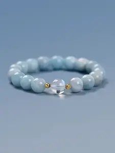 Natural Ice Blue Apatite Crystal Bead Bracelet, Fashion Unisex Jewelry, Trendy and Elegant, Perfect Birthday Gift, Daily Wear Accessory