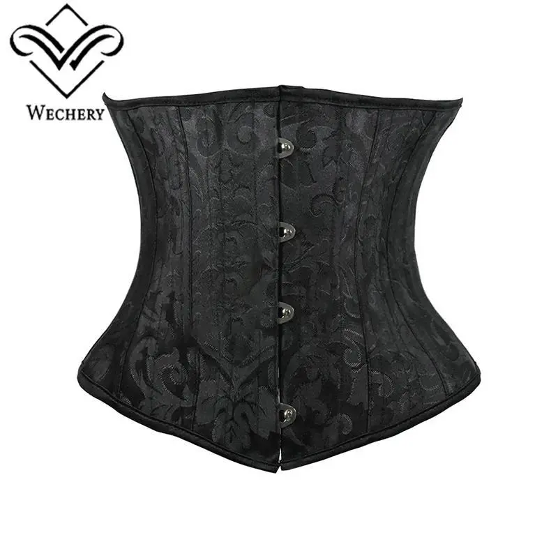 Underbust White Black Corset Woman Belt Plus Size Top Short Steel Boned Girdles Slimming Waist Shapers Gothic Clothing Bodice