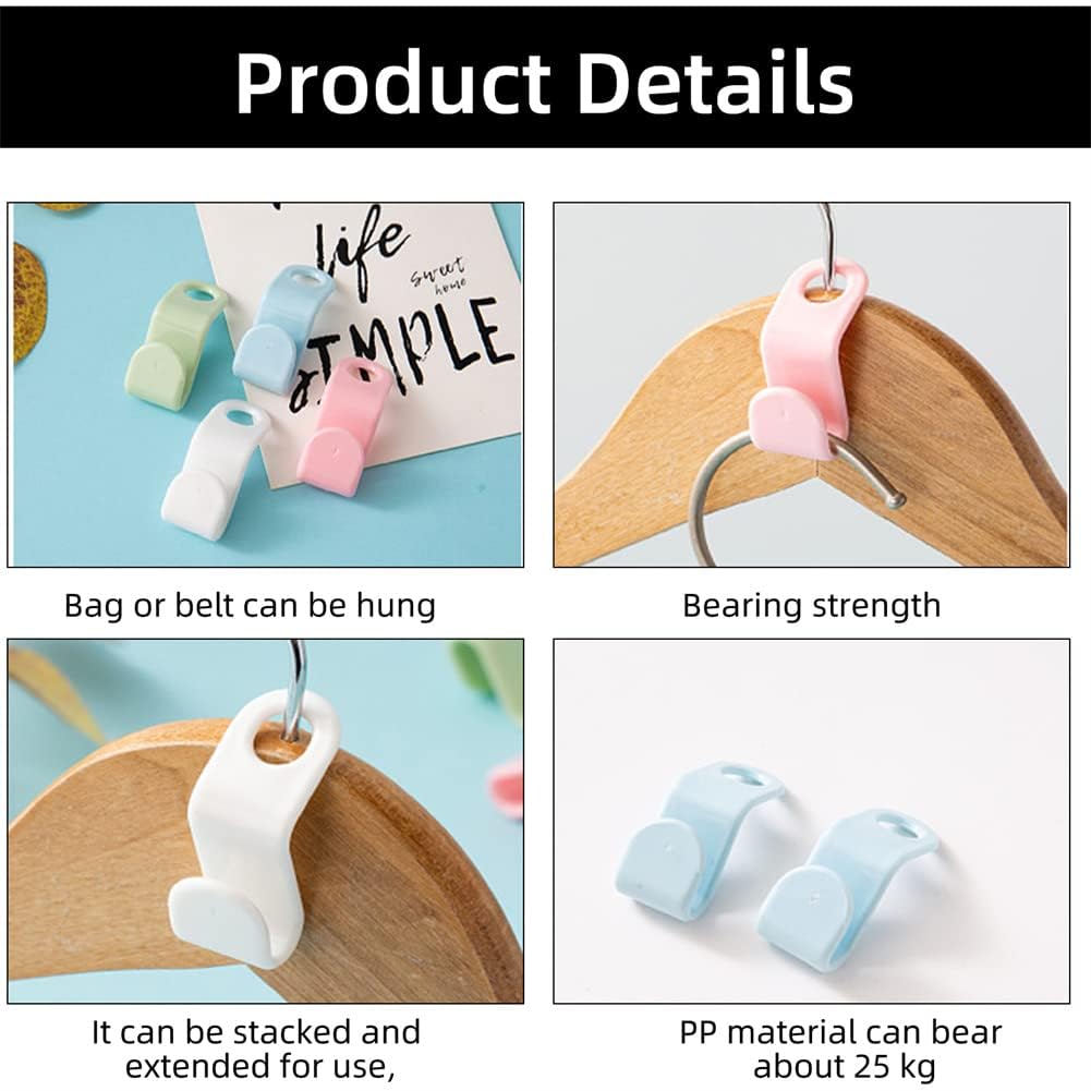 Clothes Hanger Connector Hooks, Plastic Hooks Cascading Hanger Hooks Hanger Extender Clips for Heavy Duty Hangers Space Saving and Clothes Closet Wardrobe Organizer - Blend Color wood drying tools Hanging Wooden