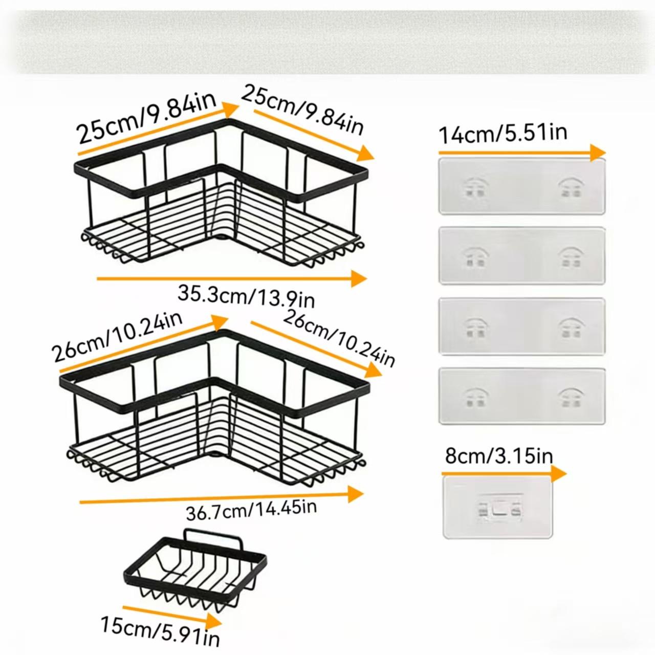New Bathroom Wall-Mounted Storage Rack, Corner Shelf for Bathroom, Simple Multi-Layer Design, Suitable for Bathrooms and Shower Areas