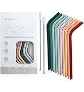 Pastel Color 14” Extra Long Silicone Replacement Straw for 40 oz Stanley Cup, Reusable Flexible Tall Giant Big Drinking Straw for Quencher Tumbler,1Gallon/64 oz Water Bottle,Hydro Jug-6 pack