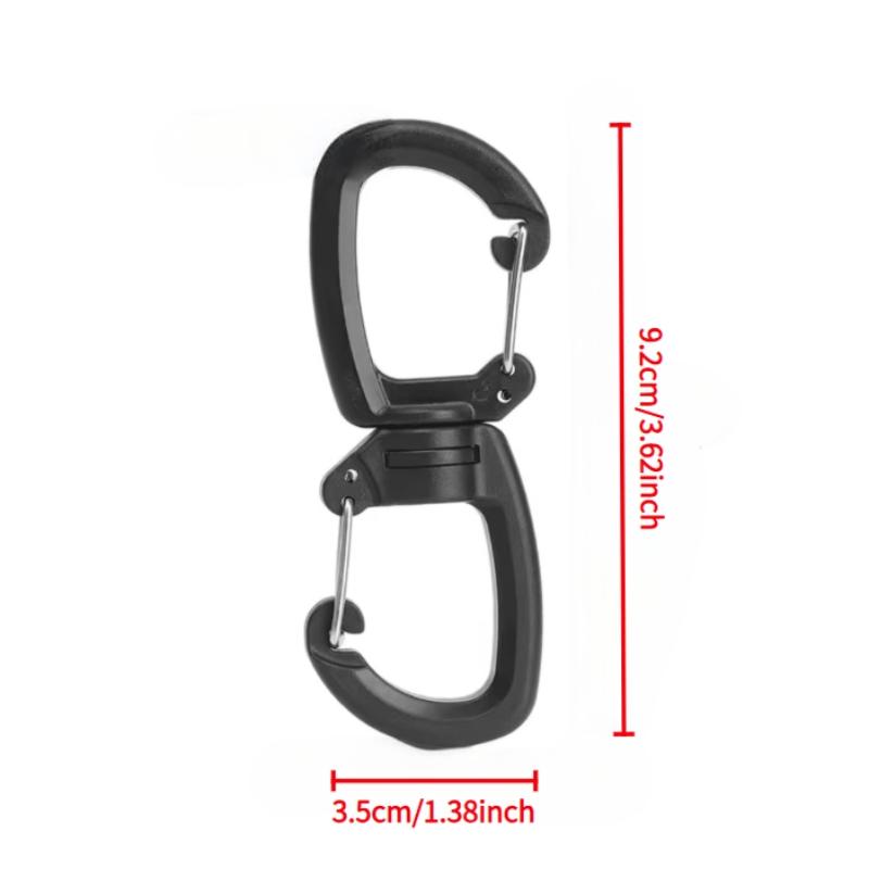 Outdoor multi-functional double hook set of 2 | Convenient keychain, 360° rotating 8-shaped hook, double clip quick buckle, essential for outdoor explorers, perfect for Valentine's Day, birthdays, and outdoor trips | Material: POM, color: ,