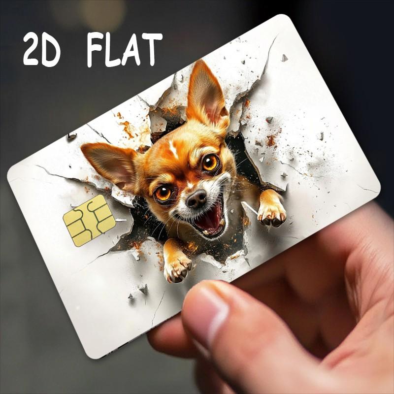 2-Pack Dog Pattern Credit Card Stickers, Ultra-Thin Waterproof Scratch-Resistant, Personalized Bank Card Decorative Stickers, Durable Waterproof Stickers