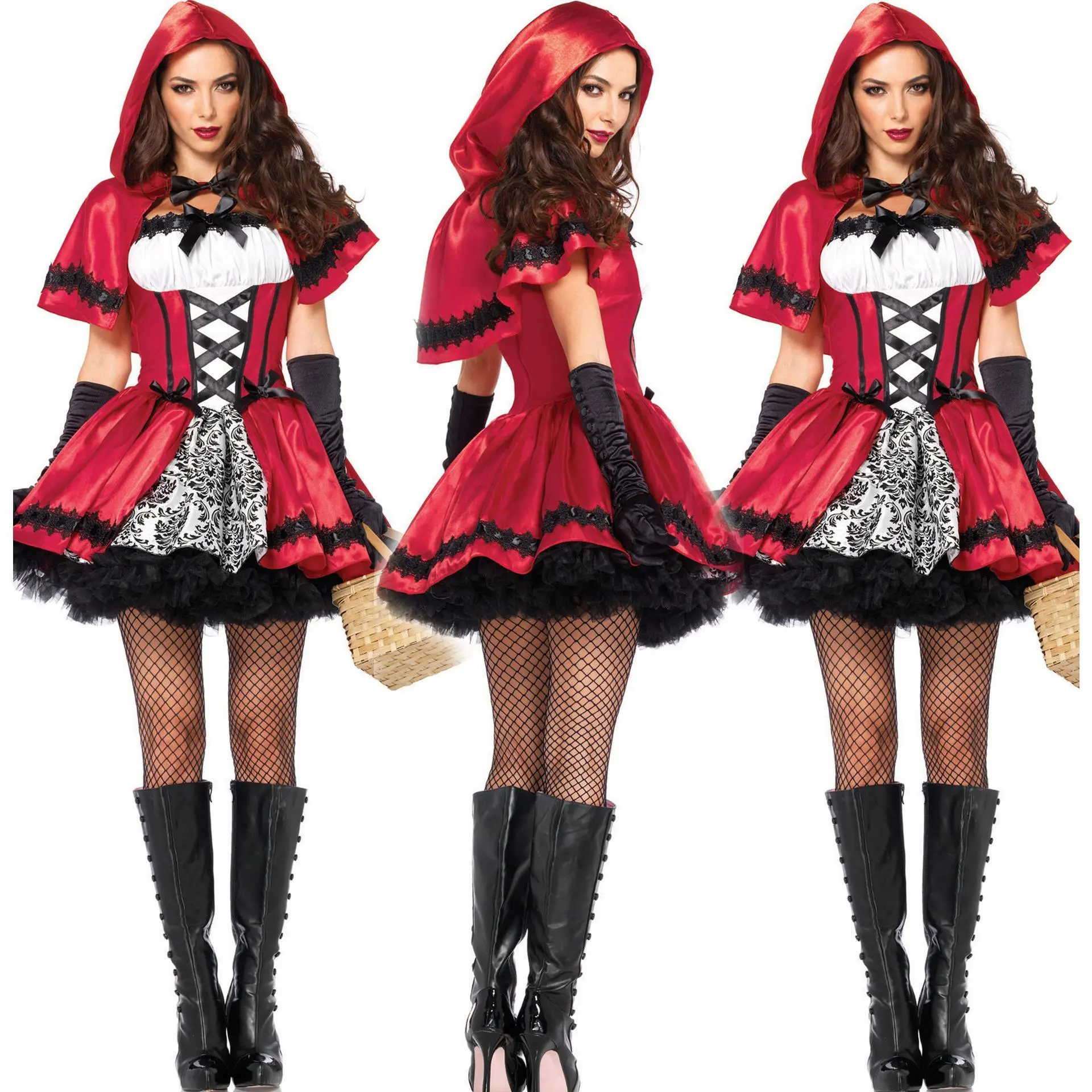 Sexy Queen Princess Uniform - Little Red Riding Hood Wansheng Costume for Halloween Role Playing Game