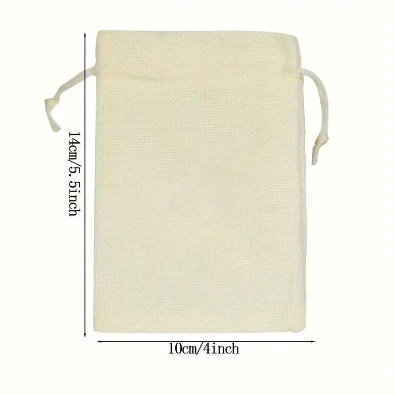 Stylish Burlap Jewelry Bags with Drawstring, 50pcs Set for Gift Wrapping & DIY Crafts, Perfect for Christmas Parties & Holiday Gifts