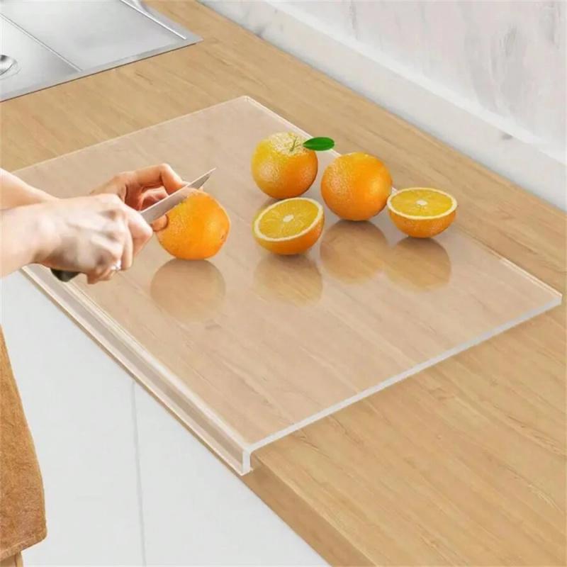 Crystal Clear Acrylic Cutting Board with Lip, Durable Cutting Board, Non-Slip Countertop Protector, Transparent Chopping Board for Kitchen Prep & Countertop Safety, Cutting Boards for Kitchen, Kitchenware