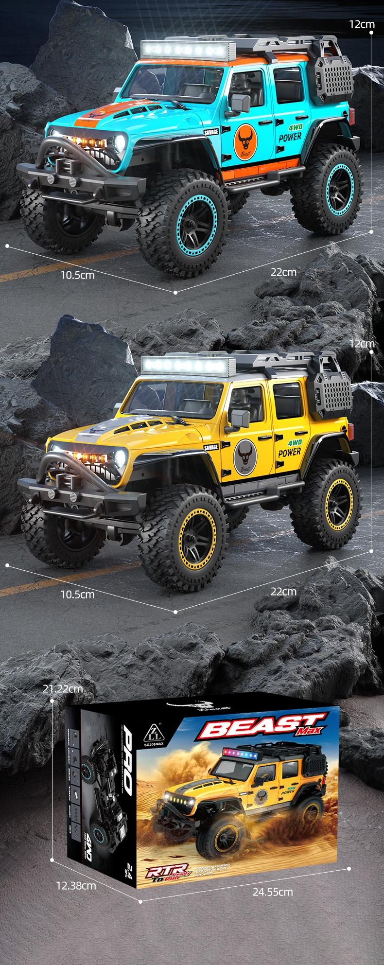 38/h High-Speed RC Off-Road Car, 1:20 Scale, Brushed Motor, 4wd All-Terrain, Unisex, Easy Control, Birthday Gift, Lithium Battery Included
