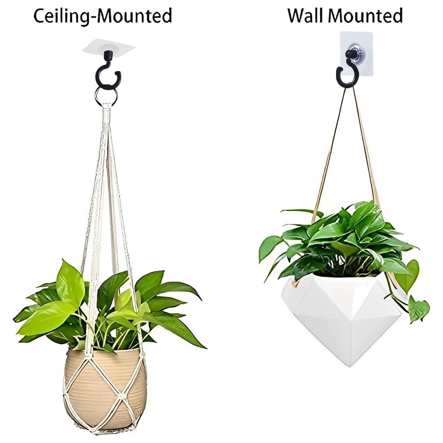 10 self-adhesive ceiling hook sets, designed specifically for hanging, rotatable, no drilling required. Very suitable for hanging plants, lanterns, wind chimes, and other holiday decorations, multifunctional hooks, Hanging Plant Hanger