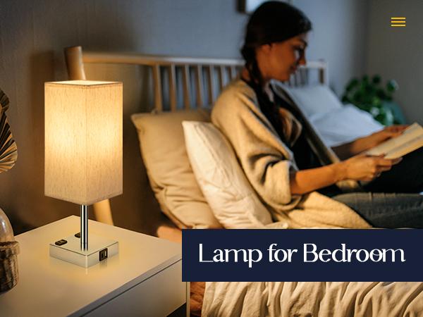 Touch Control Bedside Lamp - 3 Way Dimmable with USB C+A Charging, AC Outlets & LED Bulb Included nightstand lamp lamps Lighting Home Modern room stuff Bedroom Decorative