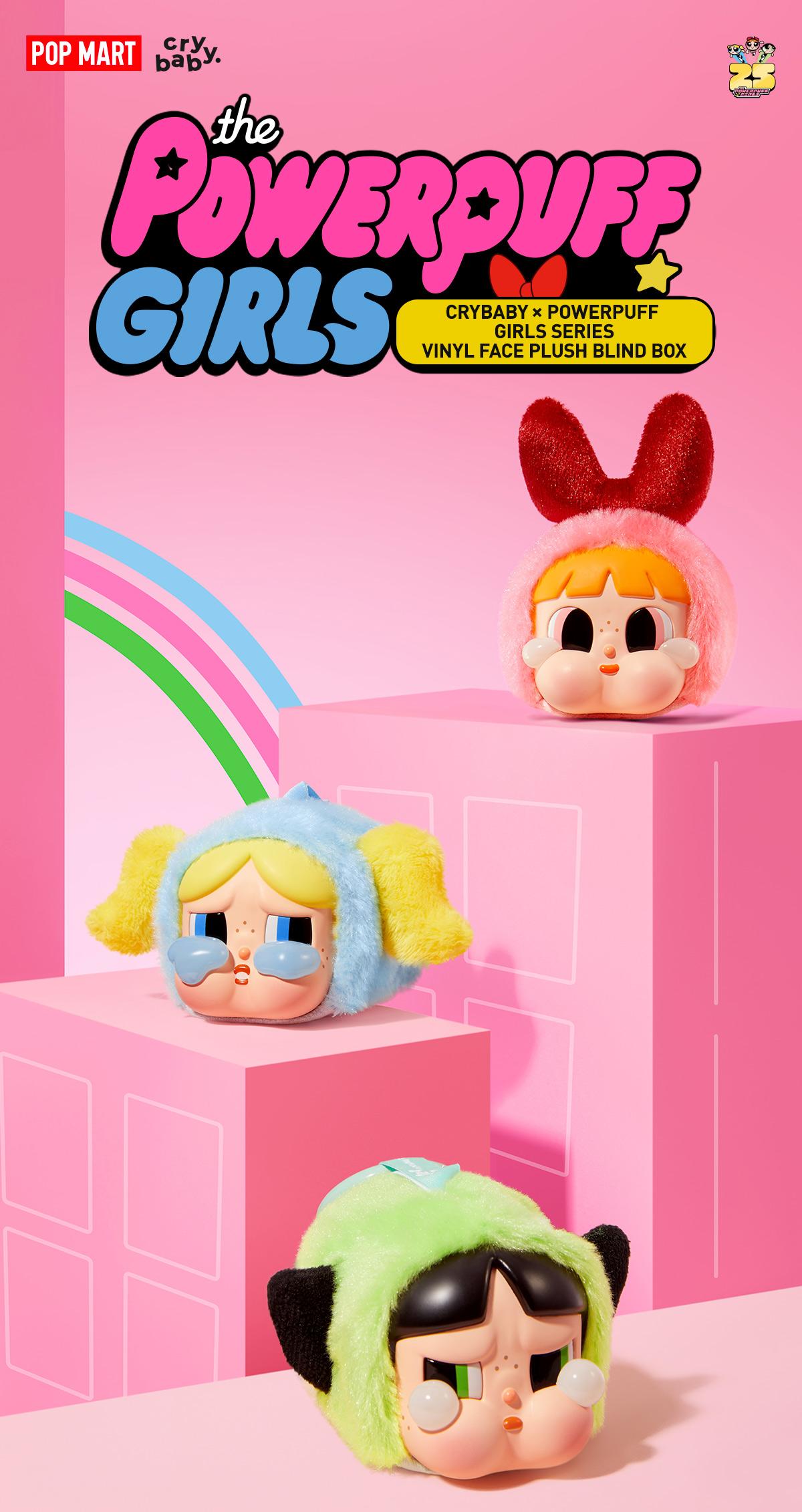POP MART CRYBABY × Powerpuff Girls Series-Vinyl Face Plush Blind Box, Mystery Box