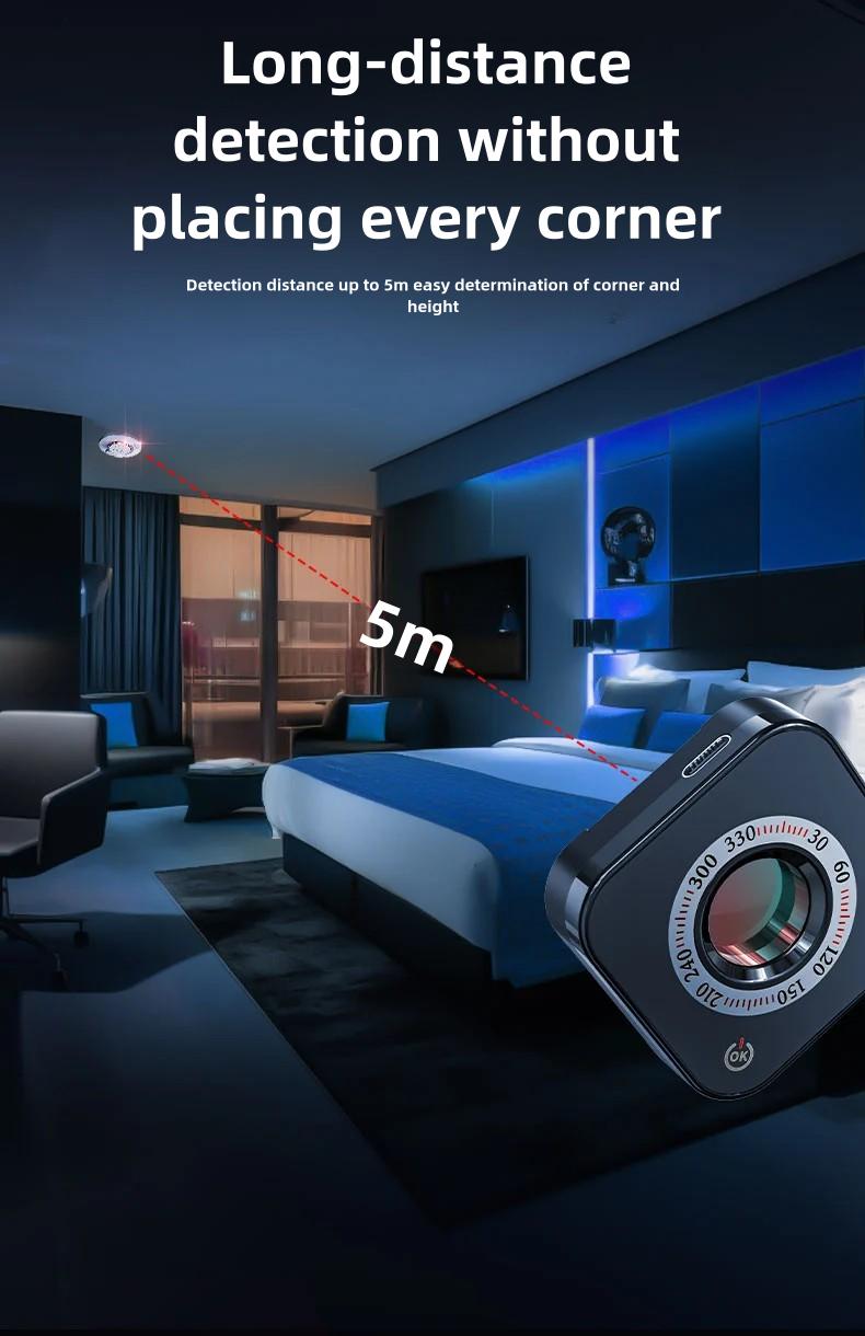 SecurEye Pro Hidden Camera Detector - WiFi Signal Scanner, Infrared & Magnetic Lens Finder for Spy Cams, GPS Trackers at Home/Office/Travel, Real-Time Alert