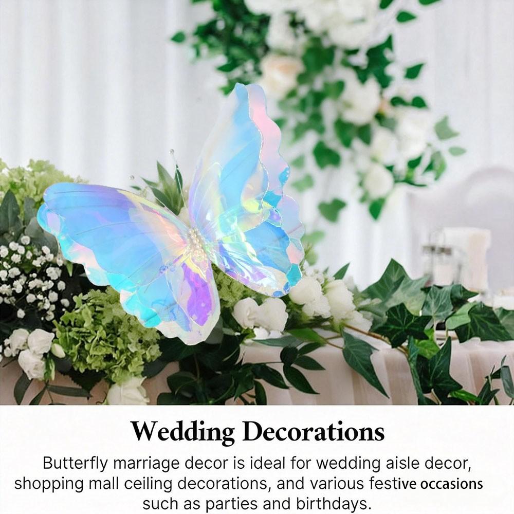Laser Colorful Butterfly PVC Decoration, Wedding Party Supplies, Outdoor Garden Decor, Stage Background, Photography Props, Boho Wedding Decor