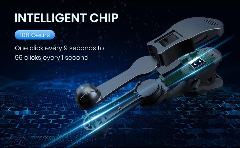 Smart Automatic Screen Clicker Device, USB Powered Simulate Finger Continuous Clicker, Adjustable Speed Physical Clicker for Games, Live Likes, Reward Tasks, Fall & Christmas Gift