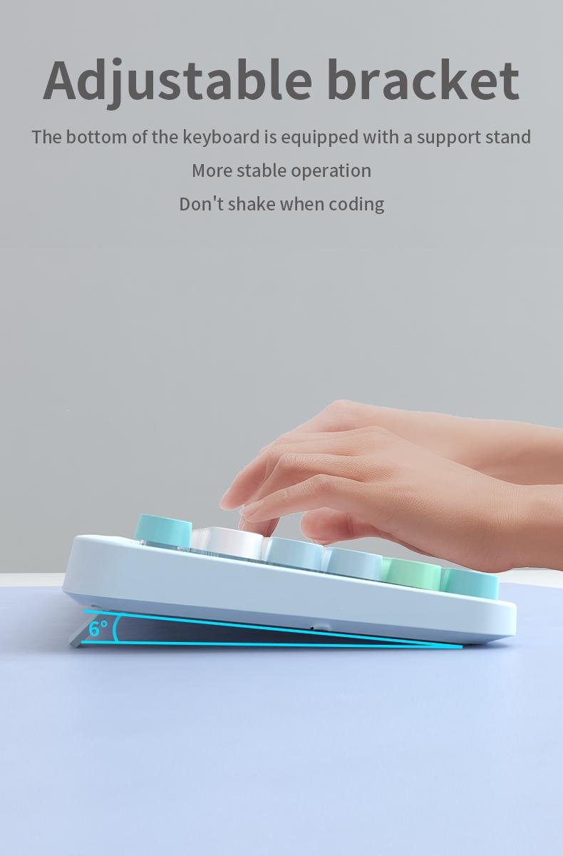 MOFii 1 Set Wireless Keyboard and Mouse Combo, Purple Cute Bear Round Keycaps, High-Appearance Office Keyboard Mouse for Girls, Universal for Laptop and Desktop, US Qwerty (Batteries Not Included)