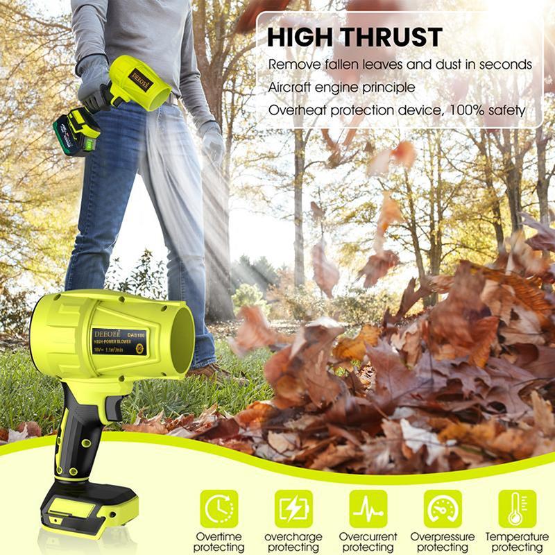 DEEOEE Cordless Leaf Blower Portable Dust Cleaner Handheld Blowers 2 Batteries Air Duster with Adjustable Speed for Drying Patio Cleaning Green DEEOEE Cordless Leaf Blower Portable Dust Cleaner Handheld Blowers 2 Batteries Air Duster with Adjustable Speed for Drying Patio Cleaning Green