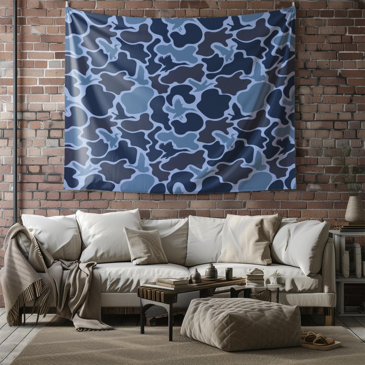 Wild Duck Camo Hunting Tapestry, HD Digital Printed Wall Hanging Tapestries, Multi-Use Wall Blanket for Bedroom Living Room, Perfect Backdrop Decor for Hunting Enthusiasts, Ideal Gift