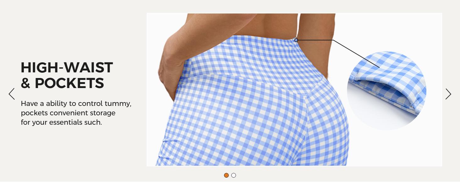 Aoysky Women's 2-Piece Gingham Workout Set - Padded Open-Back Crop Tank, High-Waist Sports Shorts, Women's Clothes, Open-Back Detail Flatters from Behind for Yoga, Two Piece Set