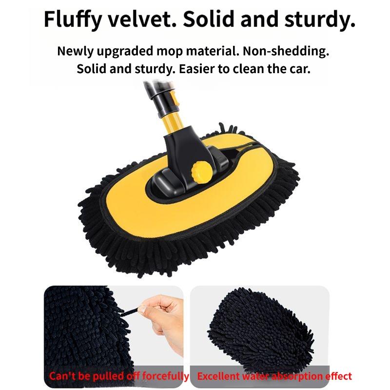 Snowy Neck Thickened Car Wash Brush Head - Adjustable Bendable Extension for Replacing Brush Heads - Expanded Furry Car Wash Brush Accessories