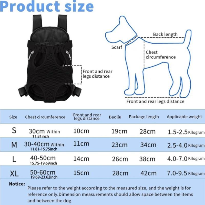 Pet backpack, suitable for cats and dogs, soft and durable small dog chest backpack, suitable for walking/hiking/camping/traveling