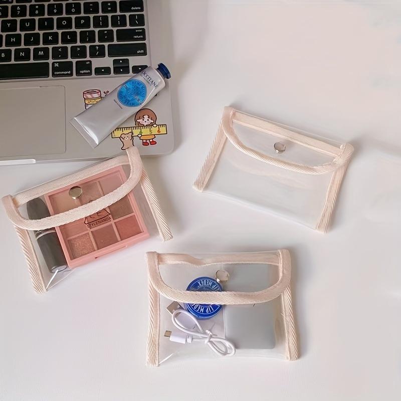 Mini Transparent Clutch Flap Coin Purse Coin Wallet, 2 Counts Lightweight Versatile Carry All Pouch, Portable Storage Bag for Home & Travel