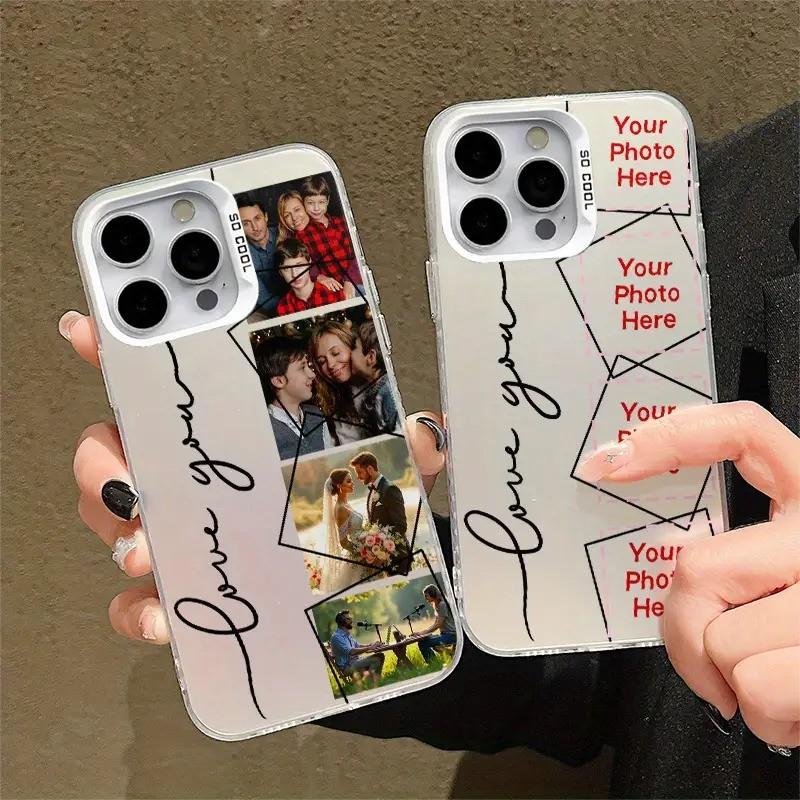 Custom Laser Phone Case for Apple 17 Series, Frame with Multiple Images, Anti-Drop and Non-Slip, Large Holes, Random Print