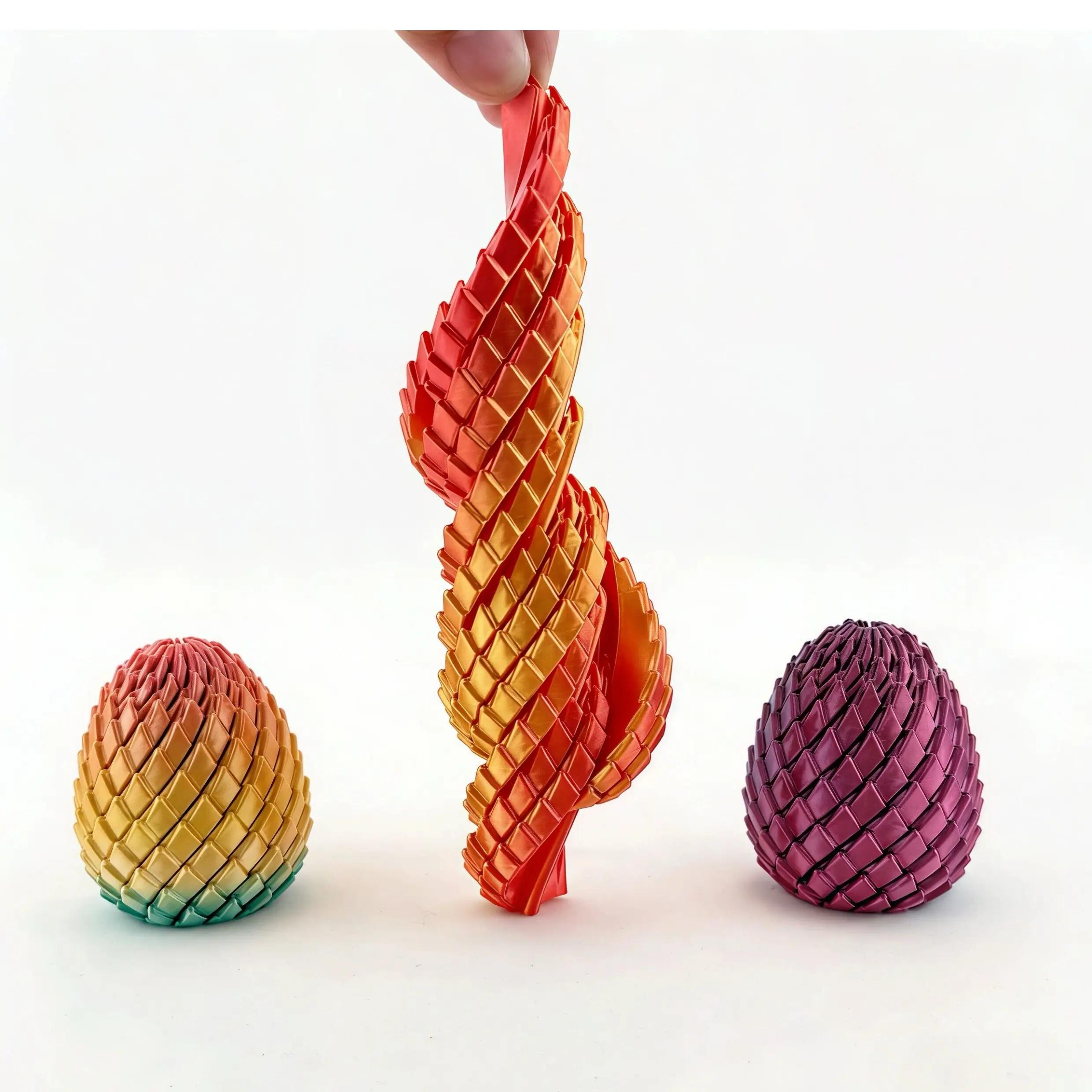 New 3D Print Decompression Dragon Egg Toy - Smooth Rotating stress relief toy ADHD Anxiety Relief Eco-Safe Finger Toy for Adults toy