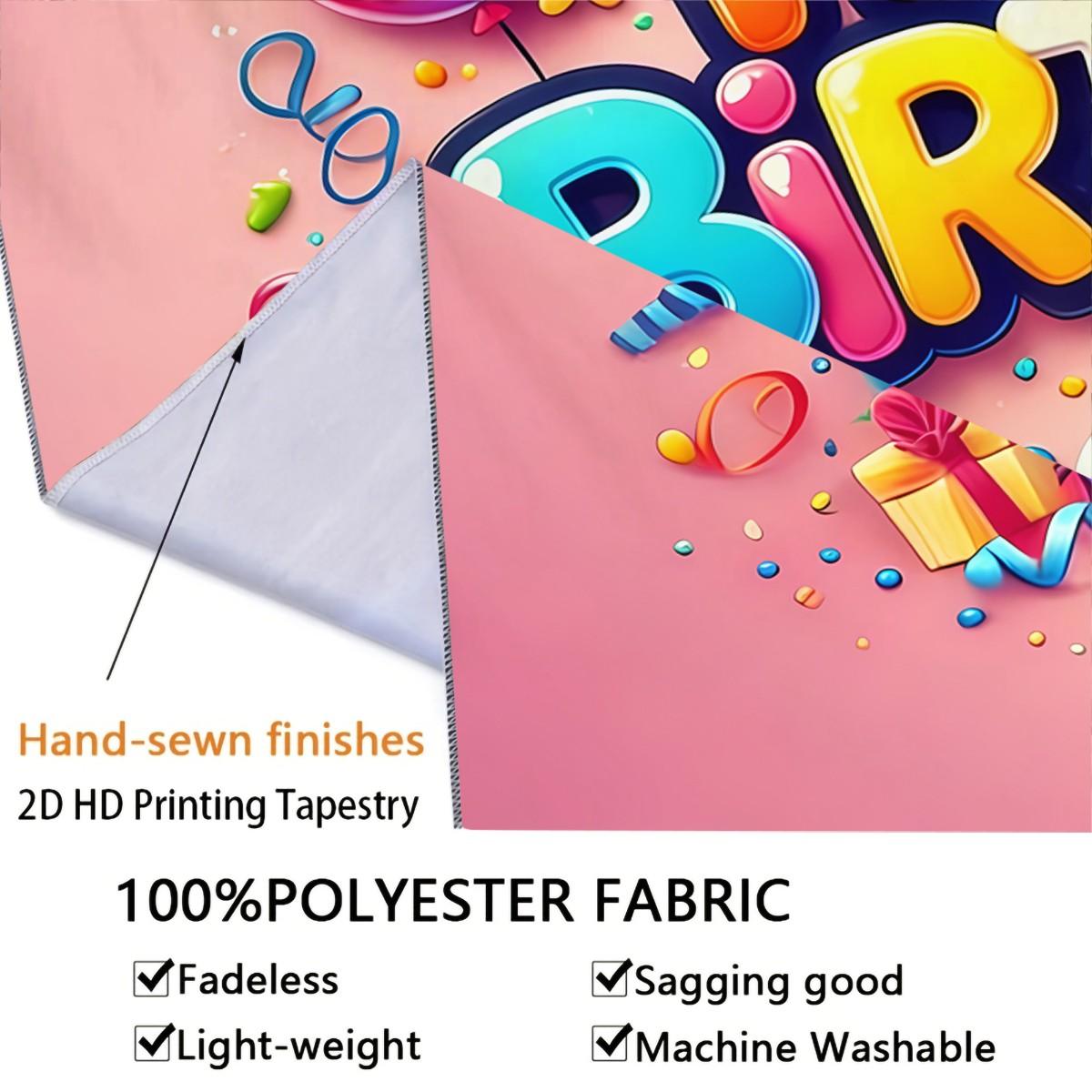 Joyful Birthday Party Theme Tapestry – Perfect Party Decor Gift ✨ Cake & Candy Print, Living Room Backdrop Decor, Maxes Out Birthday Gathering Vibe