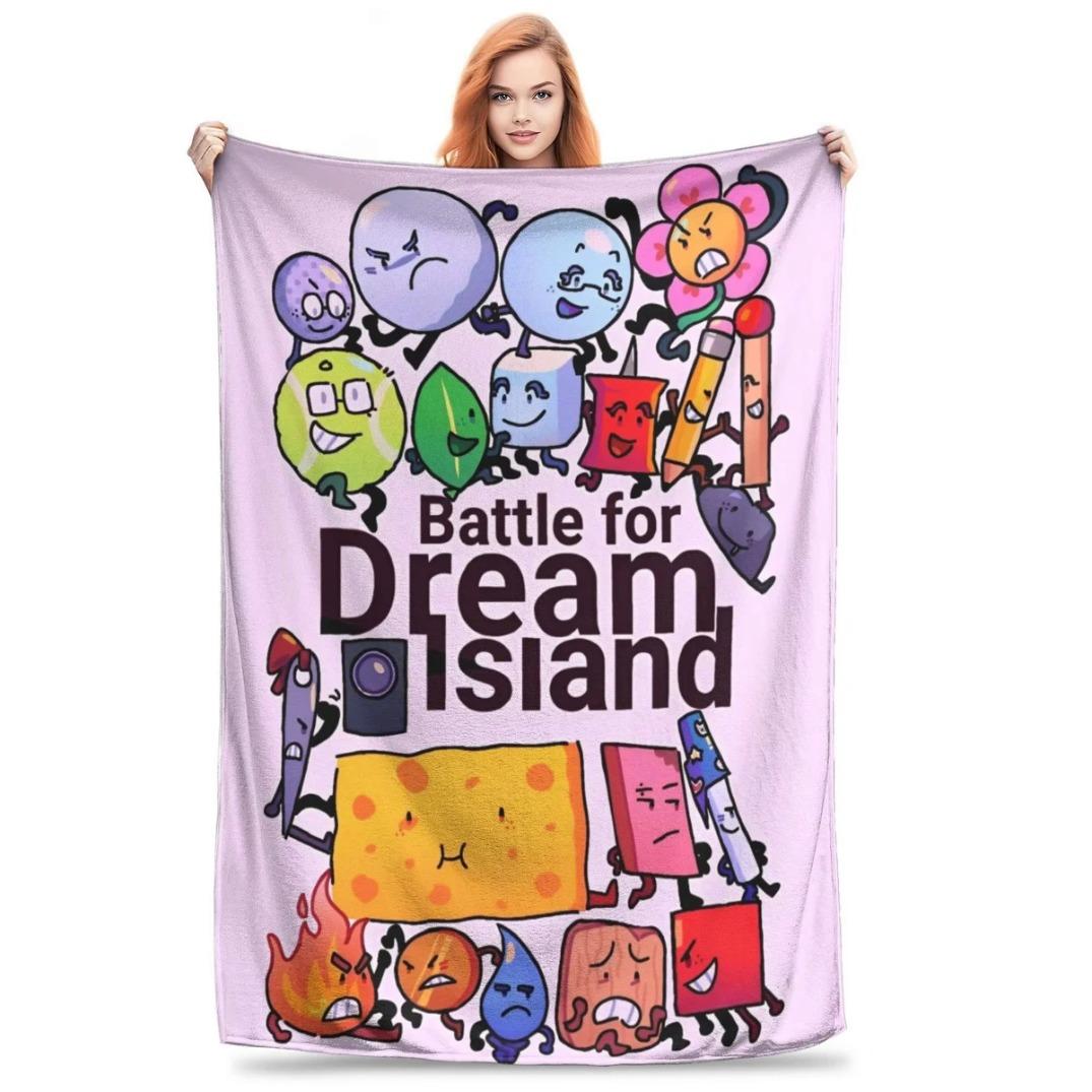 BFDI Inanimate Insanity Cartoon Blanket All Characters Plush Soft Vintage Flannel Throw Blanket for Couch Sofa Chair Bedroom All Season Cozy Aesthetic Fan Gift for Kids Teens Birthday Christmas Halloween Trending Viral Home Decor Blanket