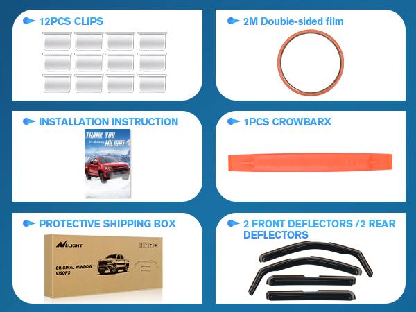 Nilight in-Channel Rain Guards for Frontier Crew Cab 2022 2023 2024 2025, Vent Window Visors, Original Window Deflectors-4PCS Car Truck Vehicle Replacement dealsforyoudays